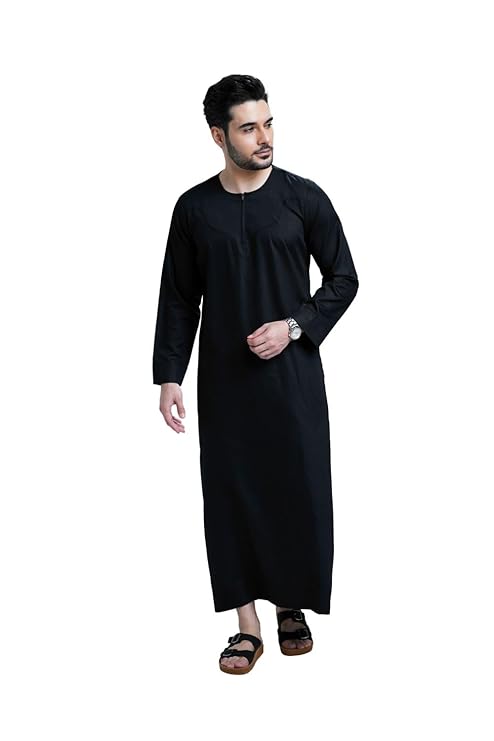 Men Thobe Jubba Wear – Traditional Islamic thobe with elegant detailing, available in sizes S to 3XL for all occasions