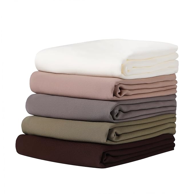 Set of 4 Solid Color Premium Chiffon Hijab Scarves for Muslim Women – Soft, Lightweight, and Breathable Shawls