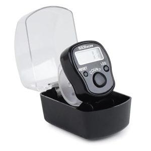 Manual Digital Hand Tally Counter in Black – LED light clicker, compact and portable for laps, events, or daily tracking
