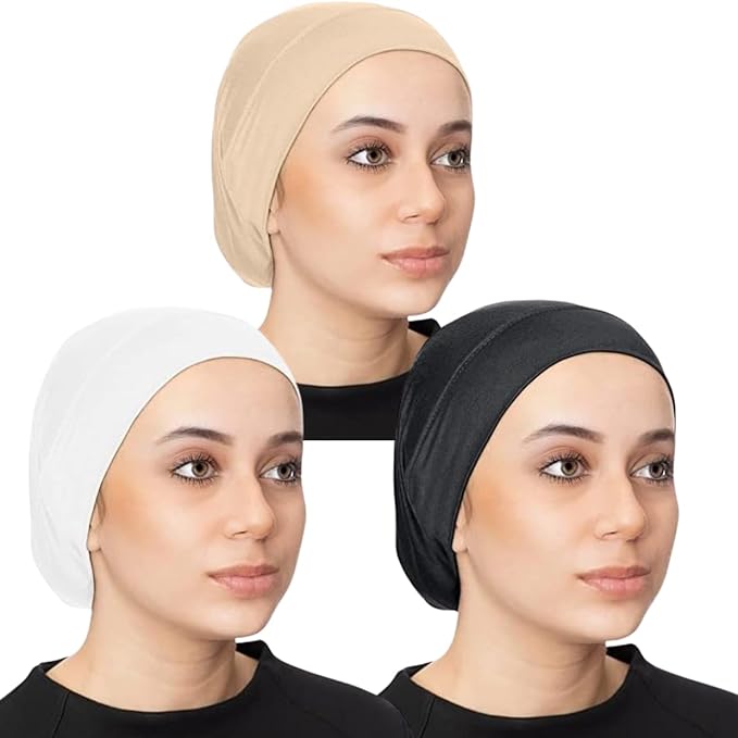 Women Hijab Undercap in Solid Colour – Non-Slip, Comfortable Under Scarf Cap for Modest Wear
