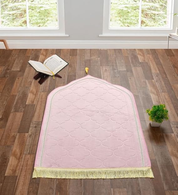 Premium Velvet Prayer Mat for Namaz - Luxurious Soft Janamaz with Plush Surface for Comfortable Salah at Home or Mosque