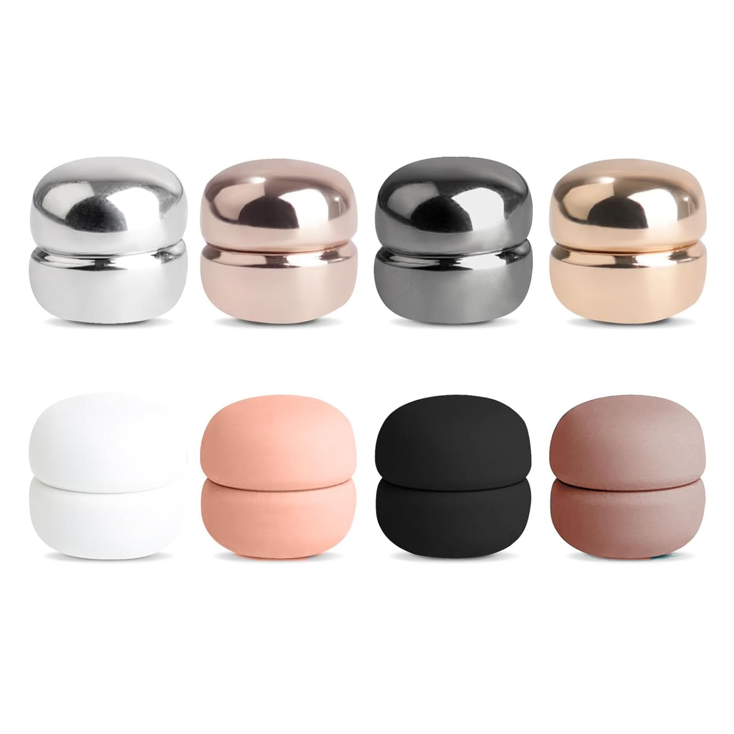 8-Pack Magnetic Hijab Pins Set - 7 Colors (Gold/Rose Gold/Black) with Strong Hold for Scarves & Clothing