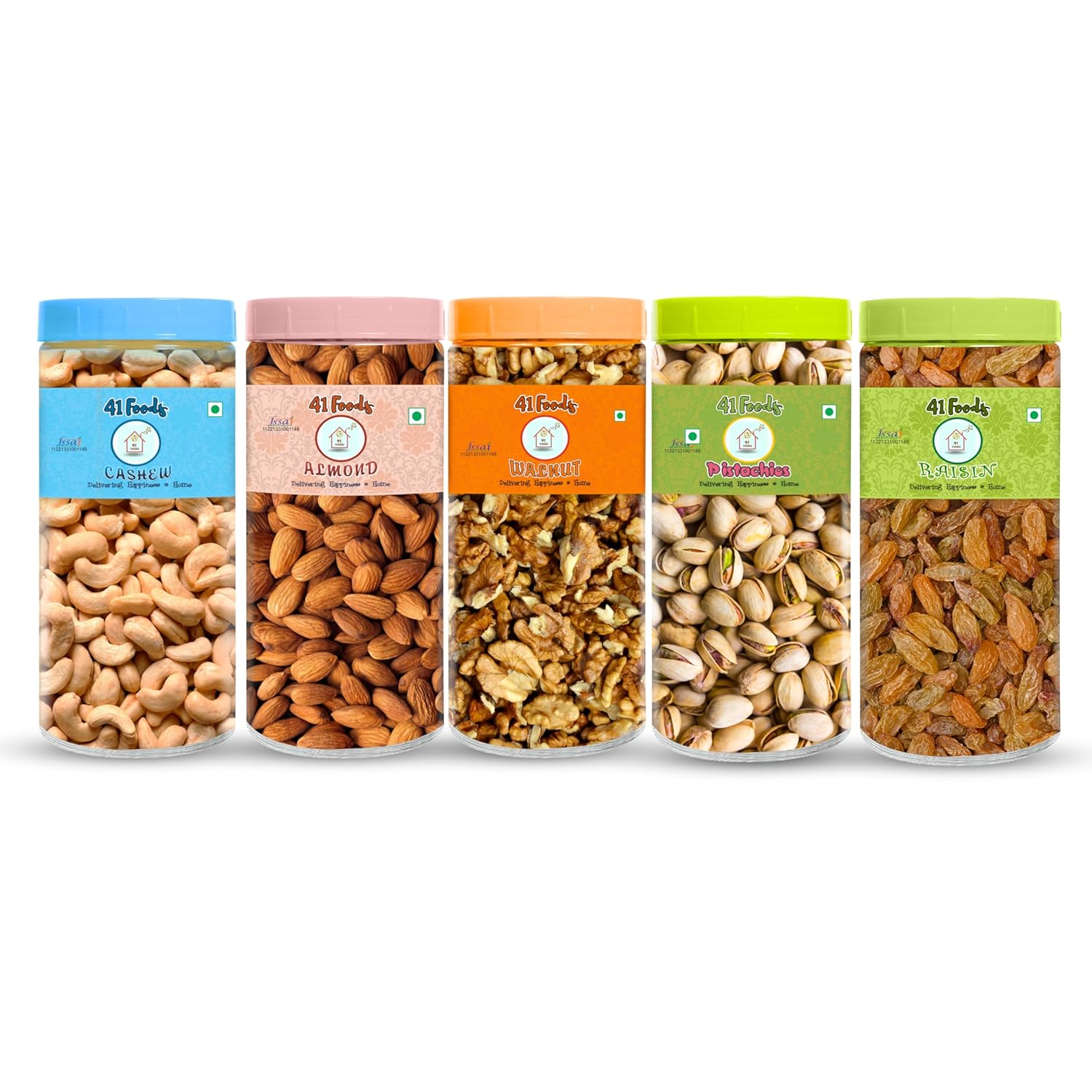 Premium quality dry fruits including cashews, almonds, raisins, pistachios, and walnuts packed in airtight packaging for freshness and nutrition