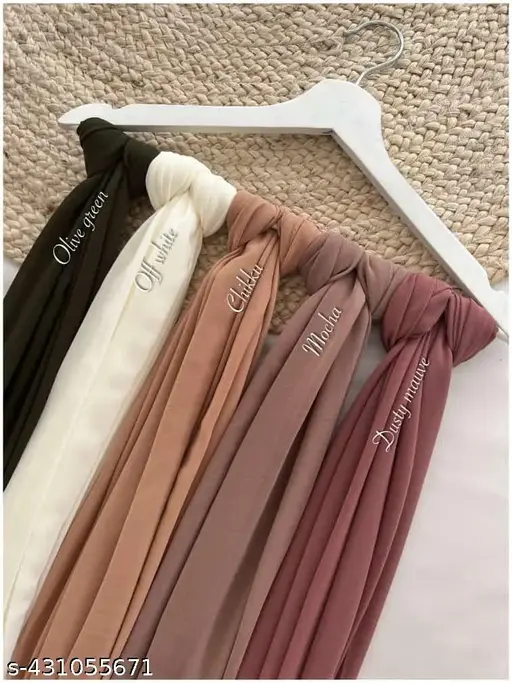 Georgette Hijab Pack of 5 – Lightweight, breathable, and elegant hijabs in assorted colors for everyday or occasion wear