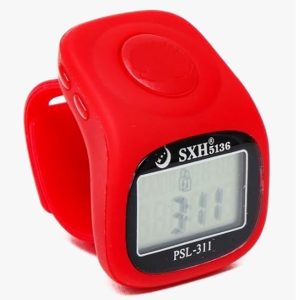 Digital Finger mala jaap Counter Tasbeeh with LED Tally Ring Clicker Counter, 5 Fixed Channels, 3 Customizable and Time Clock and Beep - Mix Colour