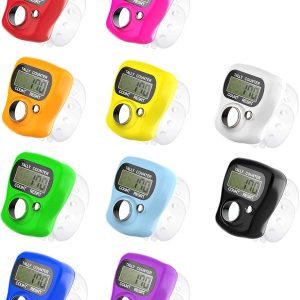 Aldo pack of 10 digital finger tally counters with LCD display for tasbeeh and lap counting