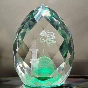 KharidoLive Islamic Gift Diamond Shape Crystal Decorative Showpiece - 5 cm (Crystal, Clear)