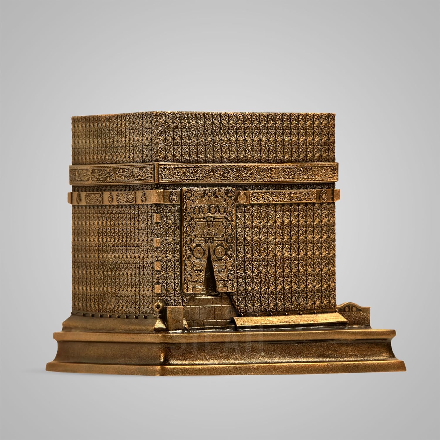 Mecca Kaaba Sculpture – Handmade Islamic Home Decor Showpiece | 6 Inch | Antique Bronze | Ideal for Gifting & Display
