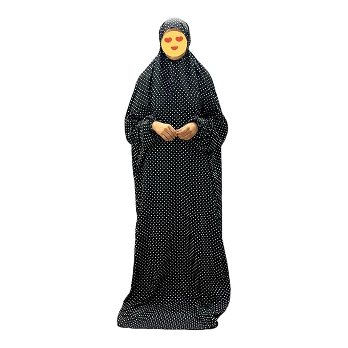 Belladona islamic prayer dress - black dot print
