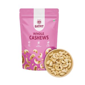 Eatfit Premium Whole Cashews 500 G | 100% Natural & Crunchy | Rich In Protein,Magnesium & Phosphorus | Gluten-Free Healthy Snack In Resealable Pouch | Ideal For Cooking,Baking & Snacking (500 G - Cashews)
