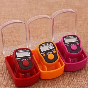 Digital finger tally counter pack of 3 multicolor with LCD display for tasbeeh and counting