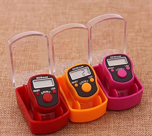 Digital finger tally counter pack of 3 multicolor with LCD display for tasbeeh and counting