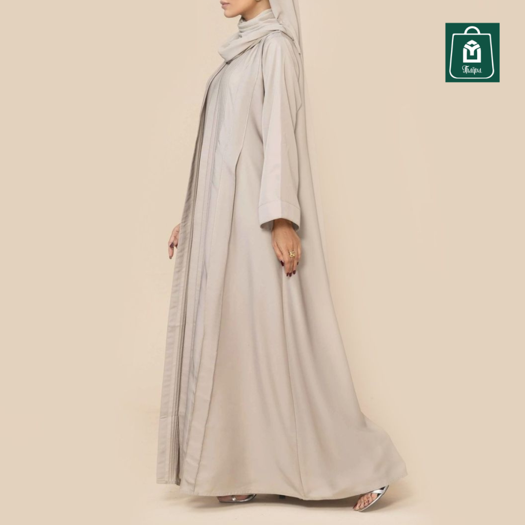 lightweight beige abaya for summer India breathable modest wear